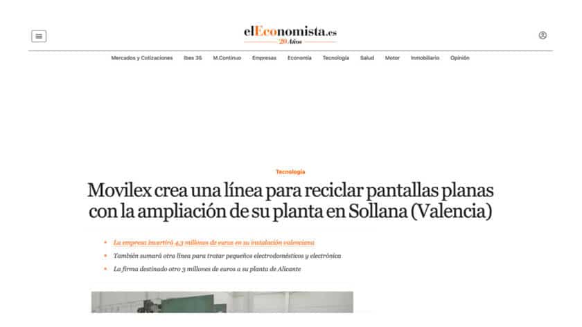 Movilex Valencia planta Sollana reciclaje RAEE